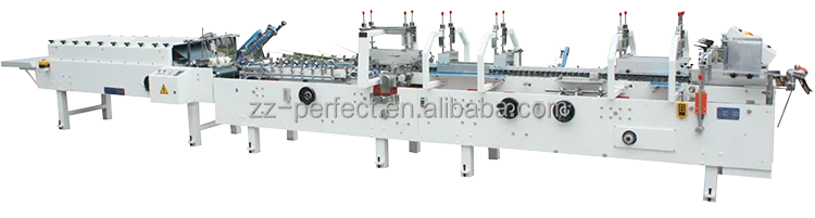 automatic postpress equipment paper boxlock bottom type  prefolding folder gluer machine for making box machine
