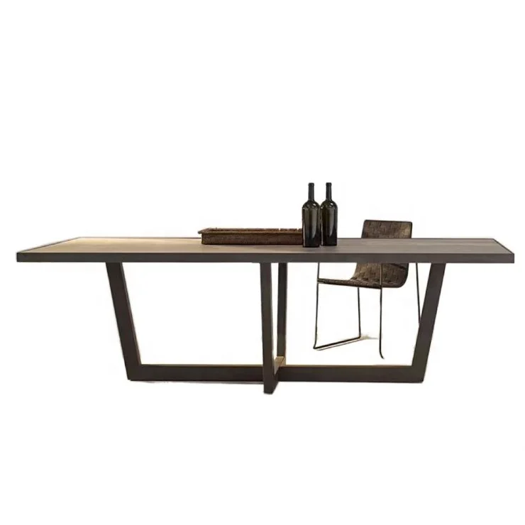 Outdoor bar tables aluminum base and teak wooden table top counter bar furniture sets square  garden communal bar table