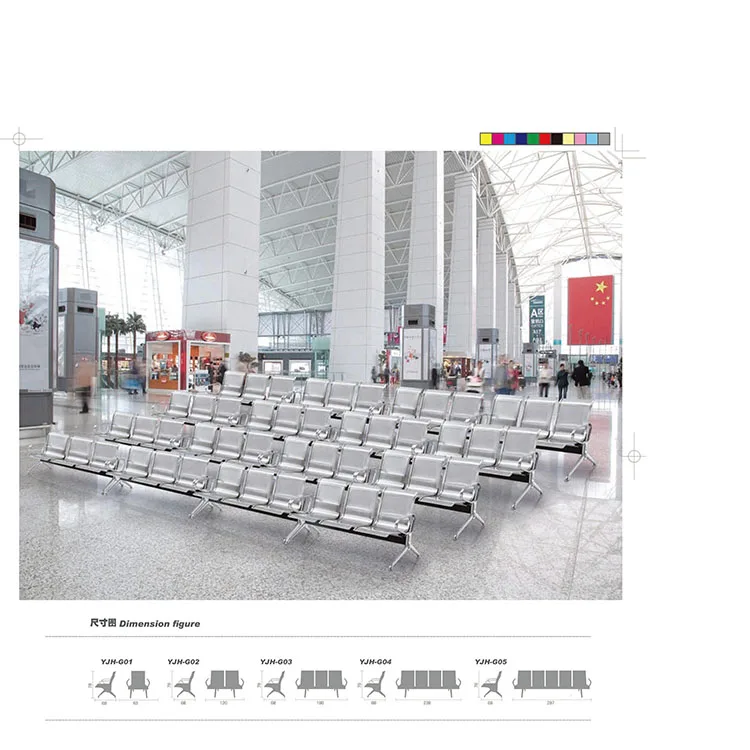 Hospital Waiting Bench Pu row Link Chairs With Pu Cushion Seating Waiting Chair 3 Seater Airport Chair