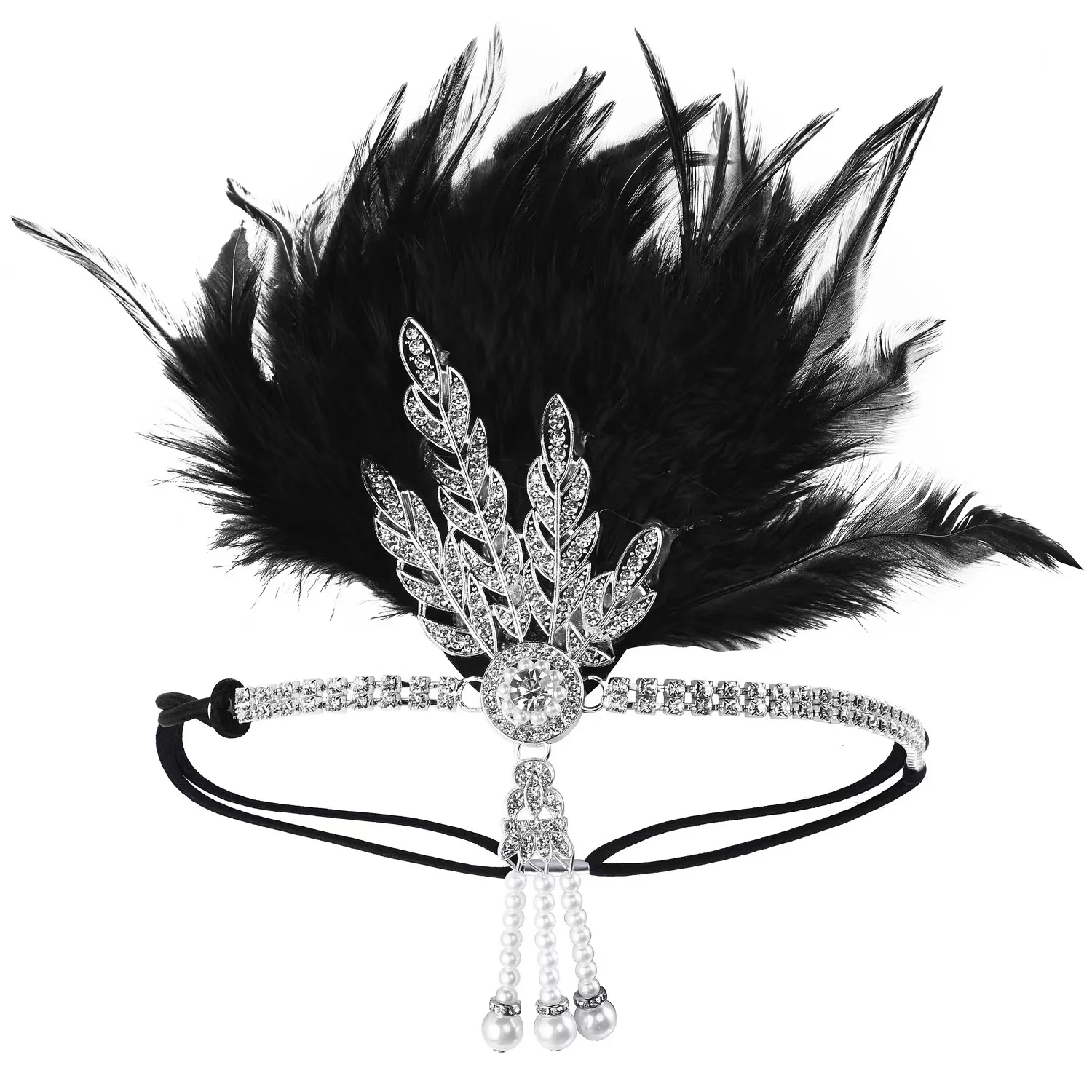 1920S Gatsby Women Feather Flapper Hat Hair Accessories Headdress