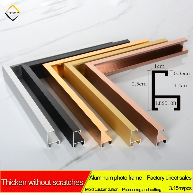 Wholesale Custom Size House Barber Shop Bathroom Decor Metal Aluminum Photo Picture Frame Poster Aluminium Mirror Frame