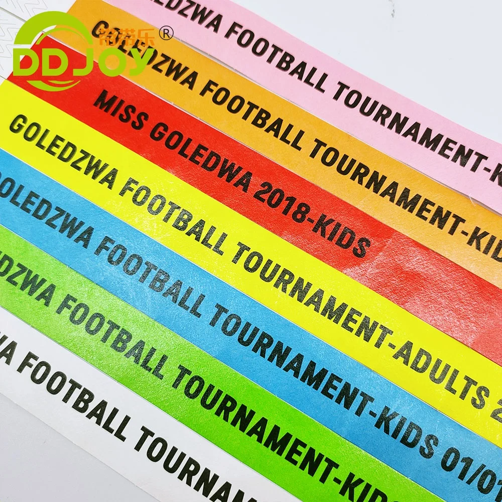 Waterproof Cheap Custom pulseras Dupont ID VIP brazaletes Tyvek Paper Wristbands for Events