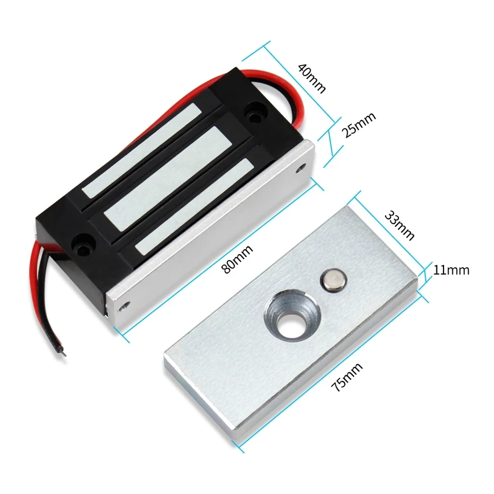 DC12V 60KG Electromagnetic Lock Mini Electric Magnetic Door Locks Cabinet Locker Maglocks Fail Safe Access Control System Kit
