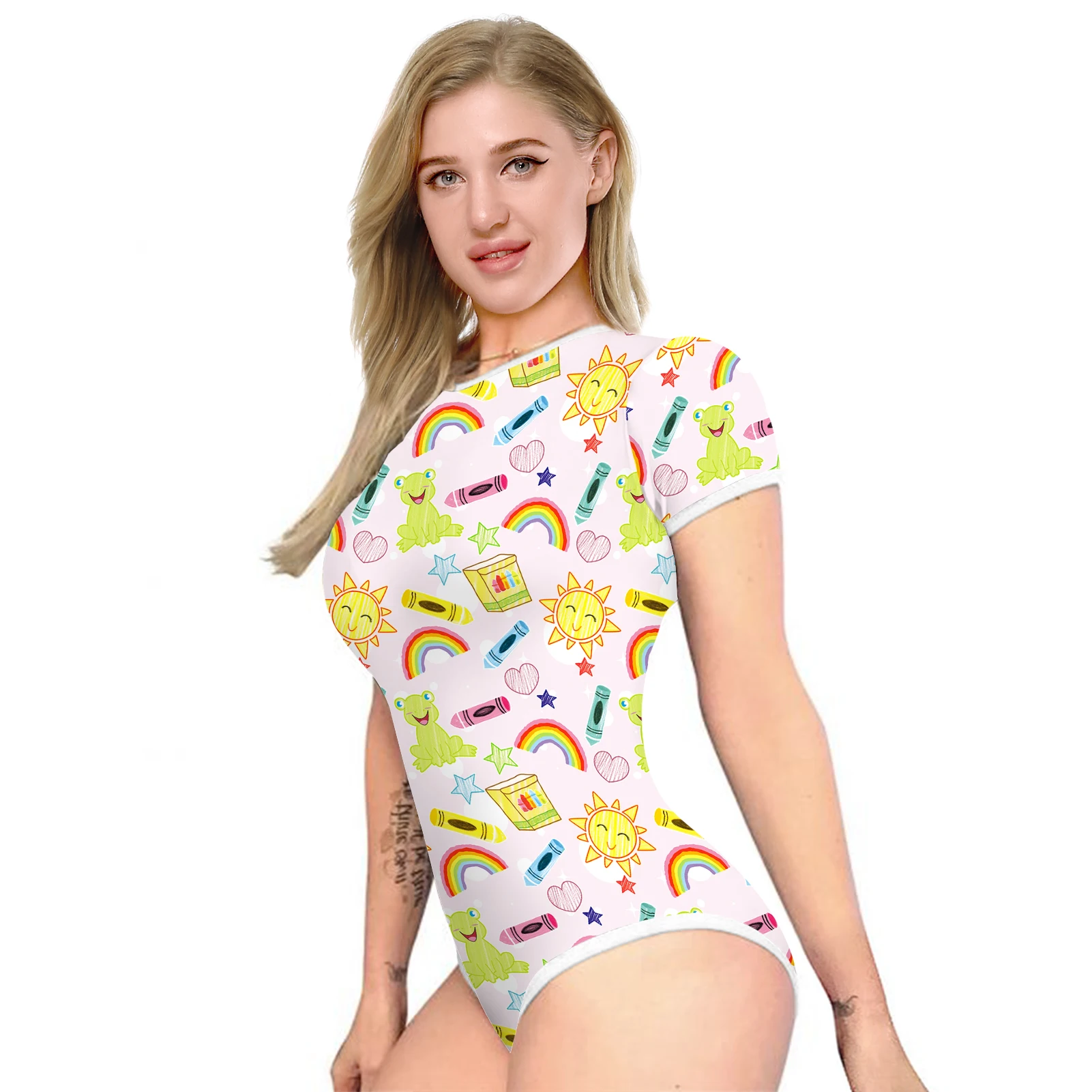 Hot Sell Custom Pajamas Short Sleeve Adult Romper Sexy Onesie Sleepwear Pajamas For Women