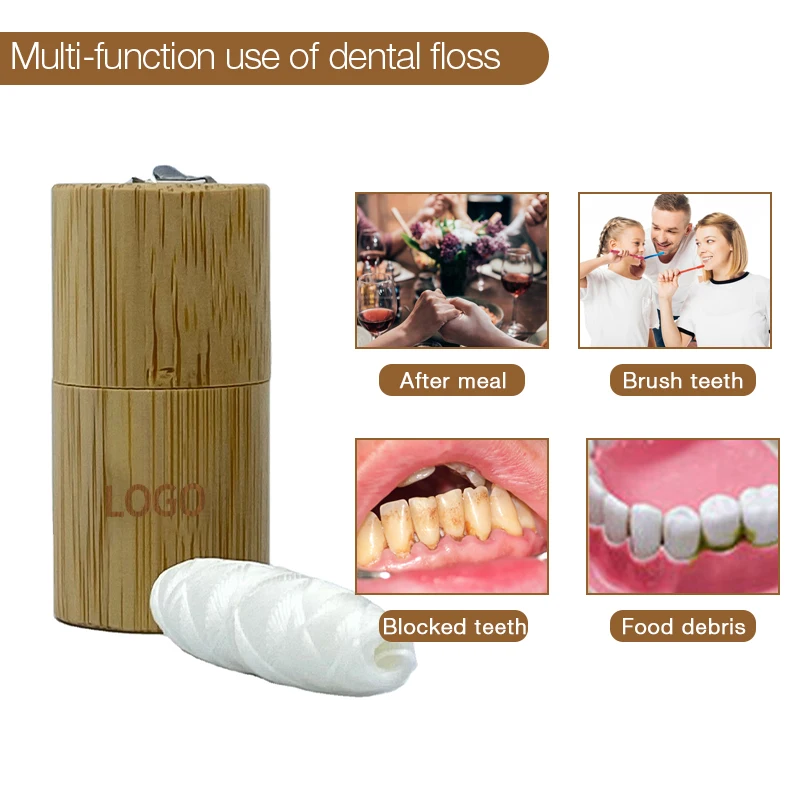 HEYAMO Free Sample Other Teeth Whitening Accessories Dental Floss Picks Biodegradable Bamboo Tube Packaging Corn Dental Flosser