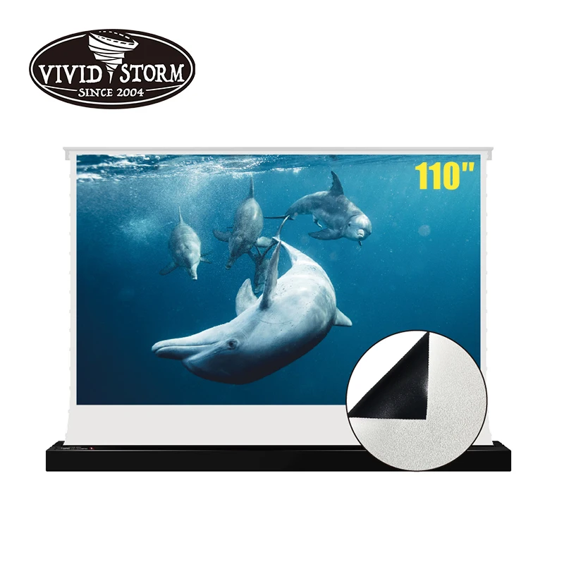 VIVIDSTORM 110inches electric projector screen with PVC White cinema Screen Material for led normal projector and  Home Theater
