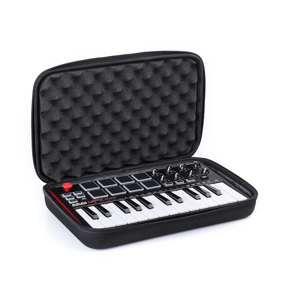 Recording Equipment Travel Hard Case for 25 Key Mini Akai Professional Mpk Midi Controller and Accessories