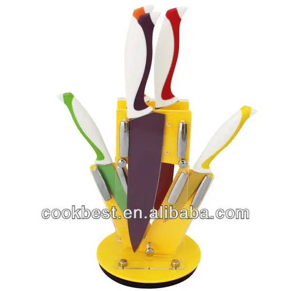 6 Piece Kitchen Knives Kit Set Steel Knife Stand And Magnetic China Kitchen Knife Sets Resin Handle Scissor