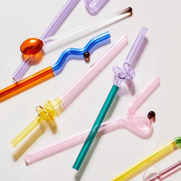 China Alibaba supplier High Quality Colored borosilicate glass straw
