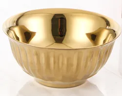 Ready to ship golden stainless steel  bowls set with chopsticks