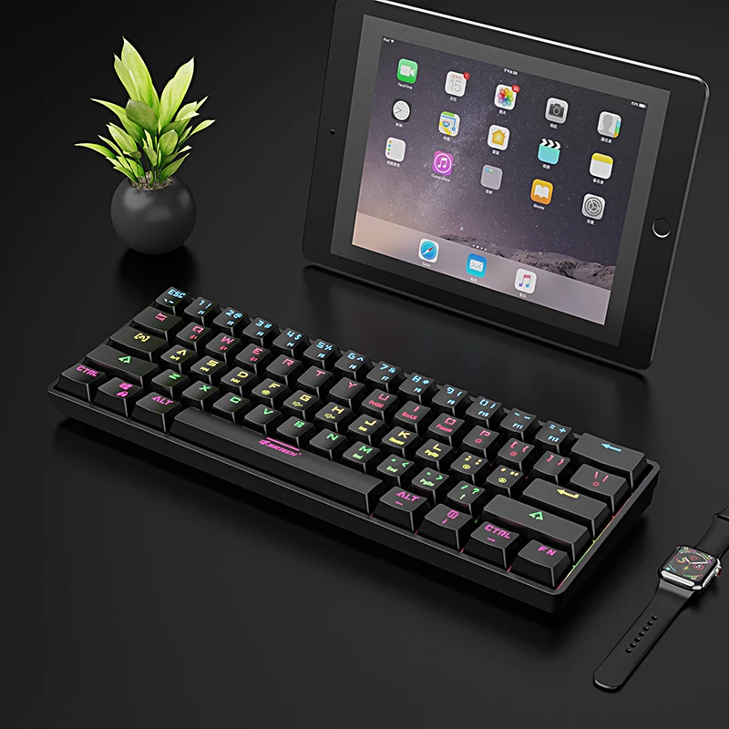 Программируемая Беспроводная механическая мини-клавиатура Jertech дальнего действия с голубыми зубьями 6 tastaur pink sakura hotswappable diy для ipad