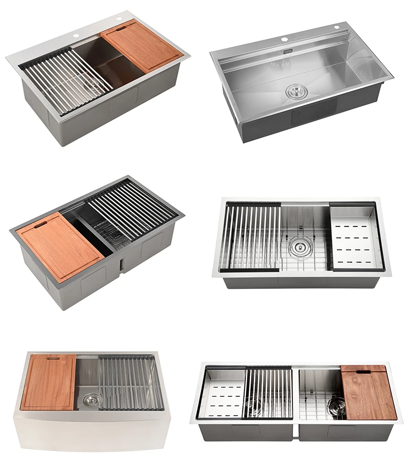 Best Selling kitchen large single bowl 42 inch undermount workstation  multifunctional sink