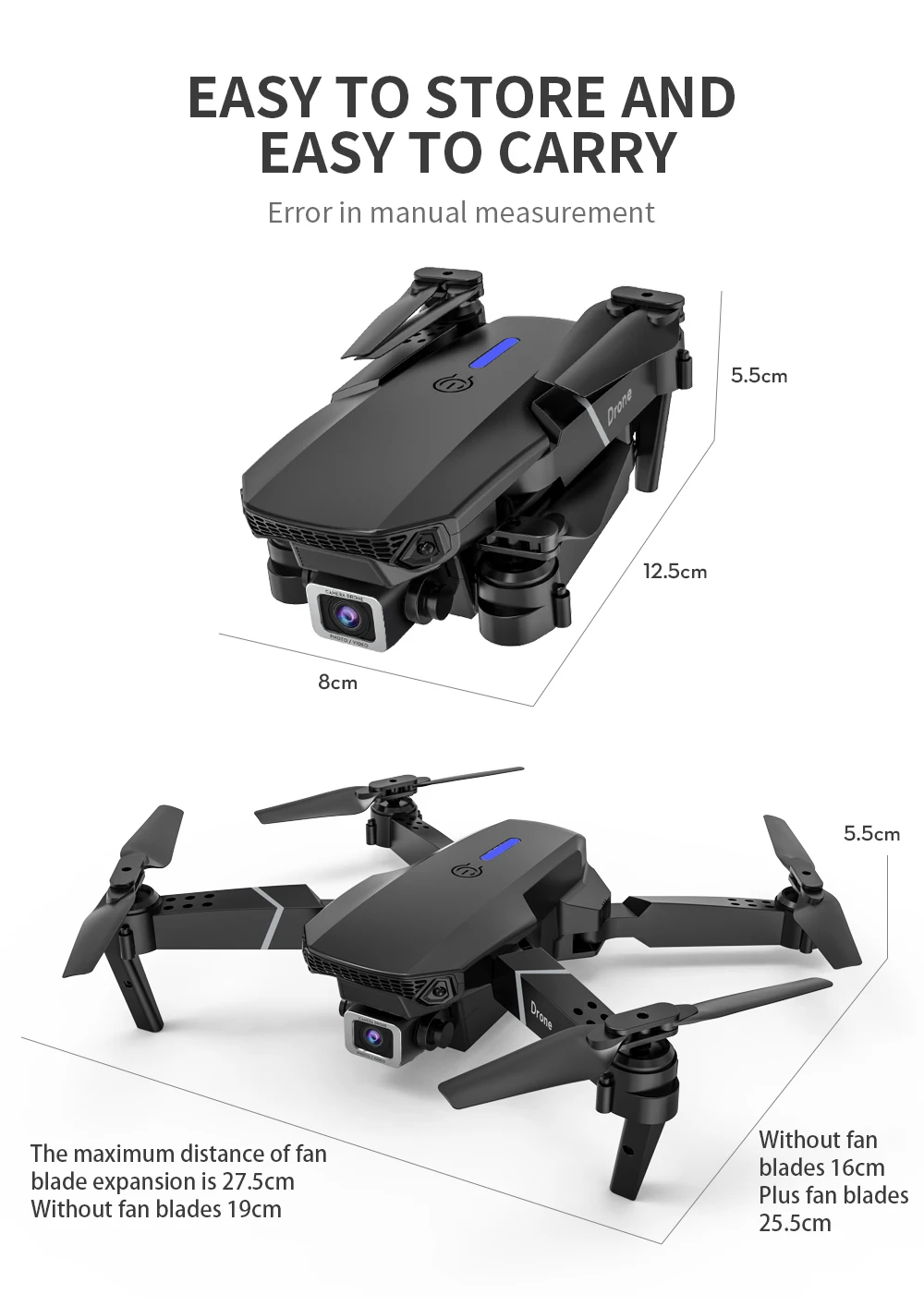 Newest E88 Professional selfie drone 4K HD  camera long range  positioning remote control drone kid adult flying toys