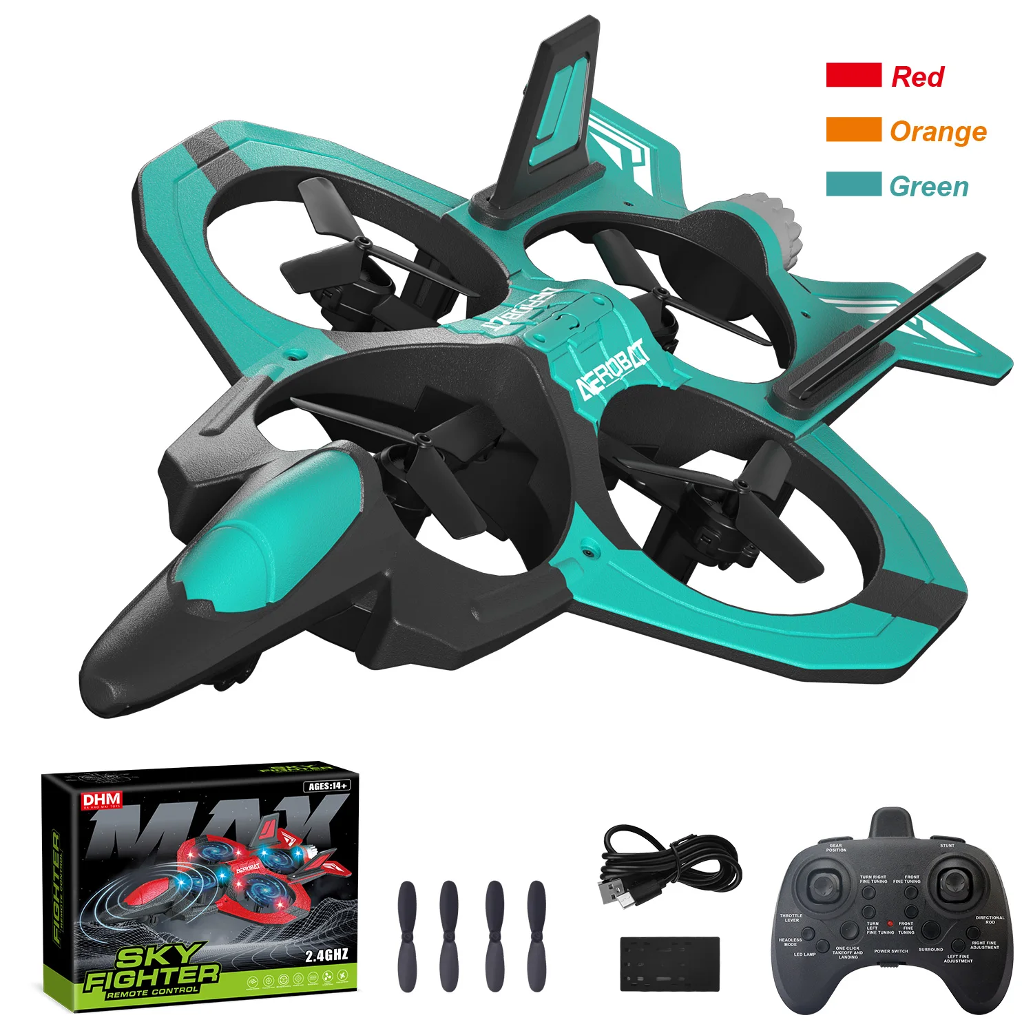 Hot Selling Altitude Hold 2.4G RC R/C Aircraft EPP Foam Glider Hobby Quadcopter Toy JET Plane USB Charger RC Plane with Light