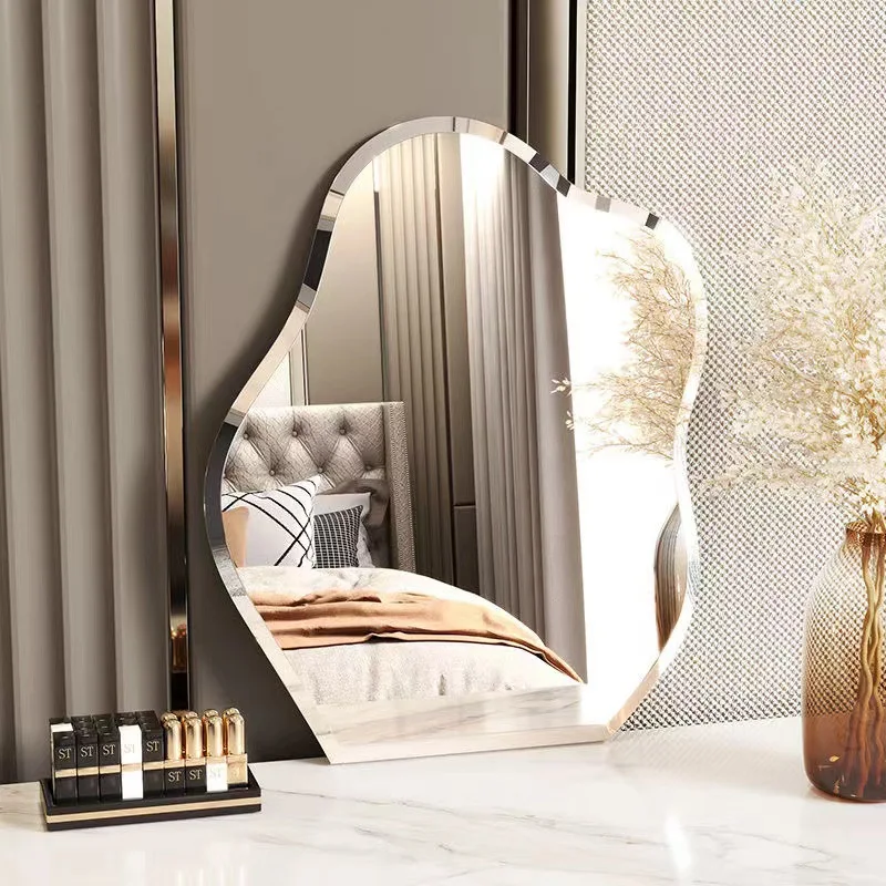 Modern Stylish Smart Touch Screen Wavy Cloud Make Up Mirror with Led Light