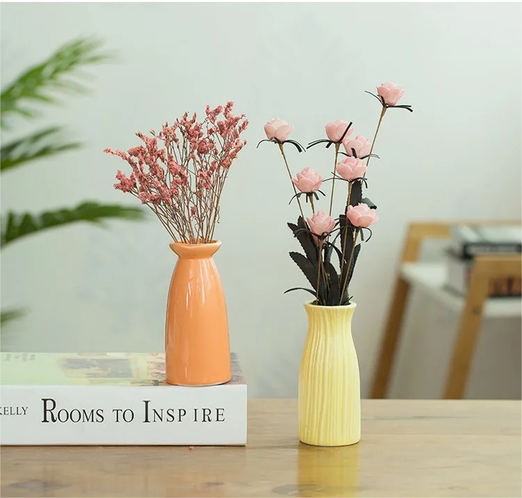 Nordic Rustic Decorative Hand Made Custom Large Ceramic Buquet Large RusticTable Vases Stone For Plants