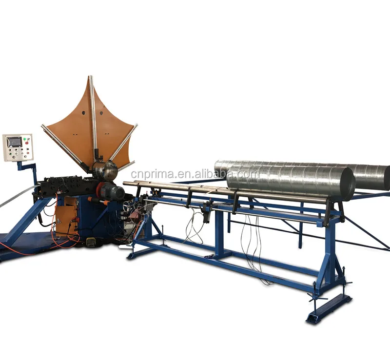 1.2*1500 galvanized sheet round tube hvac air spiral duct forming machine for ventilation spiral tube former making machine
