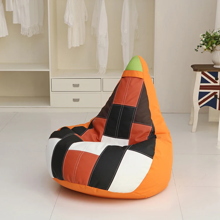 2022 hot selling  high back orange PU leather gaming bean bag chair Professional custom bean bag source manufacturers