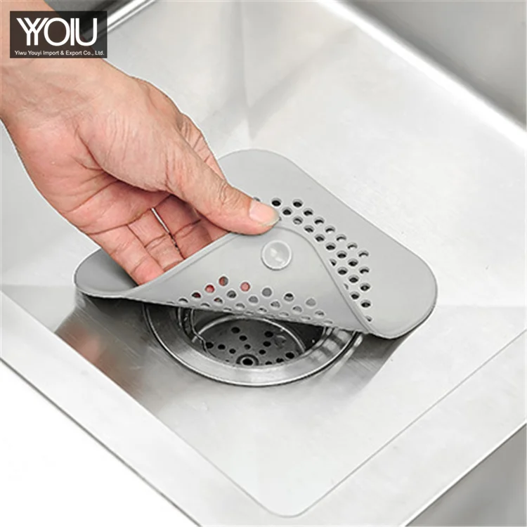 kitchen sink filter Pool sewer hair filter Bathroom Silicone Hair Anti-Blocking Suction Cup Floor Drain Cover
