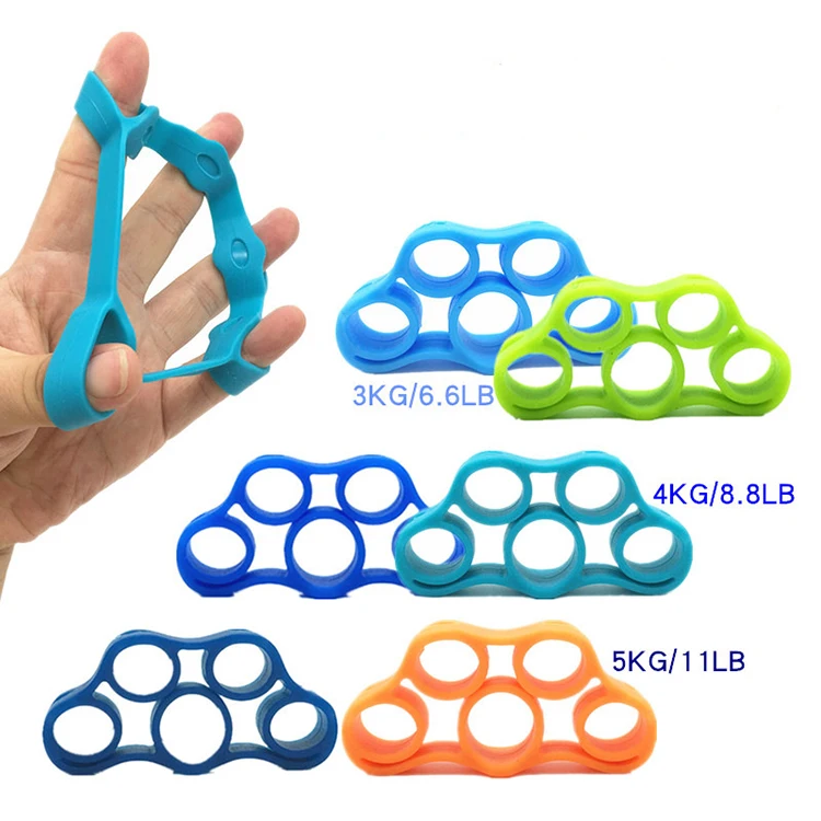 Custom Silicone Finger Trainer Hand Grip Strength Trainer Finger Exerciser Five-finger Resistance Ring