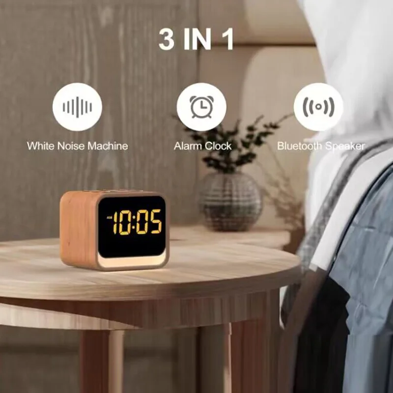 New design Bedroom Sleep Timer 7 Colorful Night Light  Table  Lamp Multifunctional Digital Alarm Clock with Bluetooth