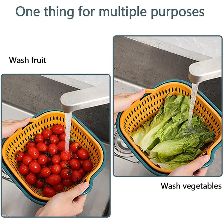 Многофункциональная дренажная корзина для очистки, слива и хранения фруктов и овощей, легко разместить безопасный материал, пластиковый дуршлаг