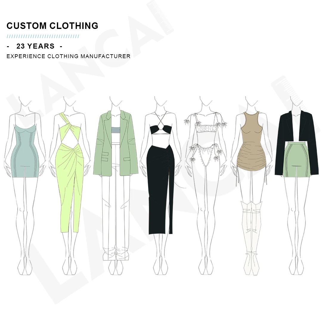 Lancai Apparel Garment Factory Manufacturer Custom Design Womens Casual Clothing Dresses