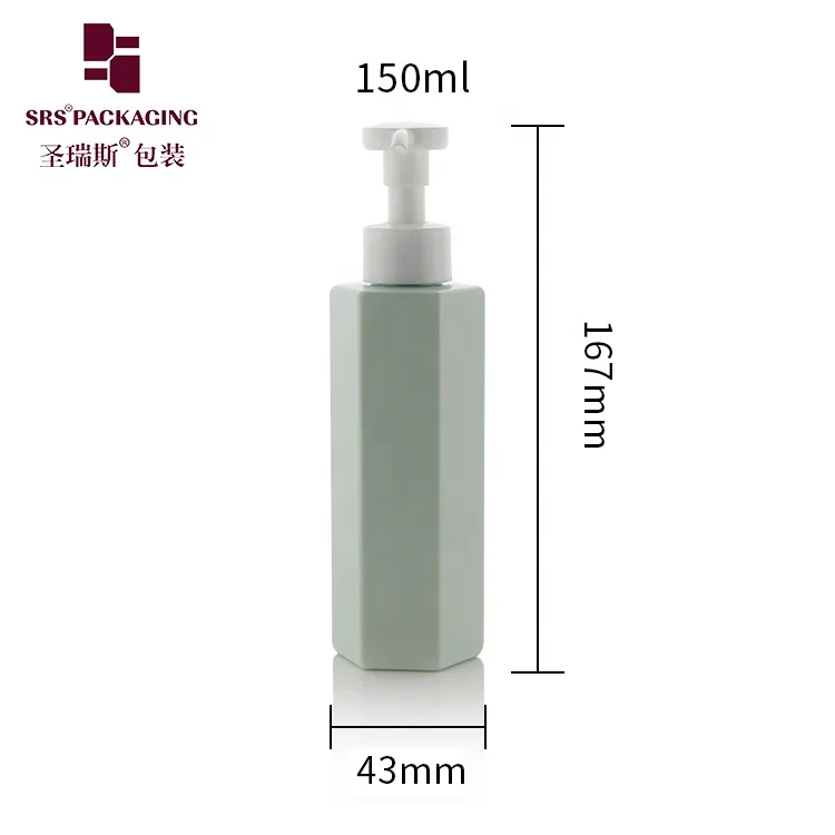 Hexagon Shaped Plastic Bottles For Shampoo 150ml Hexagonal PET Bottle Container For Hair Conditioner