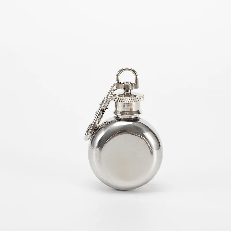 1oz 30ml Portable Pocket Mini Whiskey Food Grade Stainless Steel Mini Liquor Hip Flask With Keychain