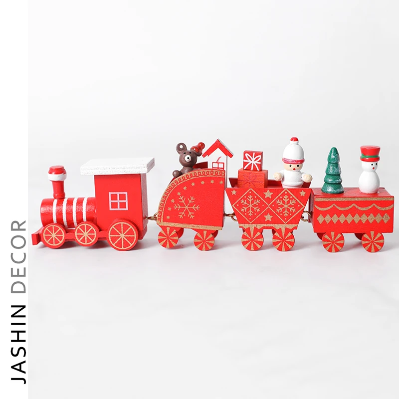 Kids Toys Christmas Train Wooden Home Christmas Decoration Ornament Festival New Year Gift