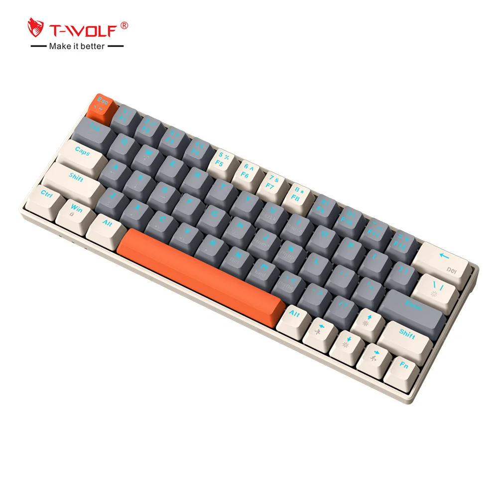 Best Selling 60 Percent Gaming Mechanical Keyboard Portable Backlit Colorful Hot Swappable wired keyboard for computer desktop
