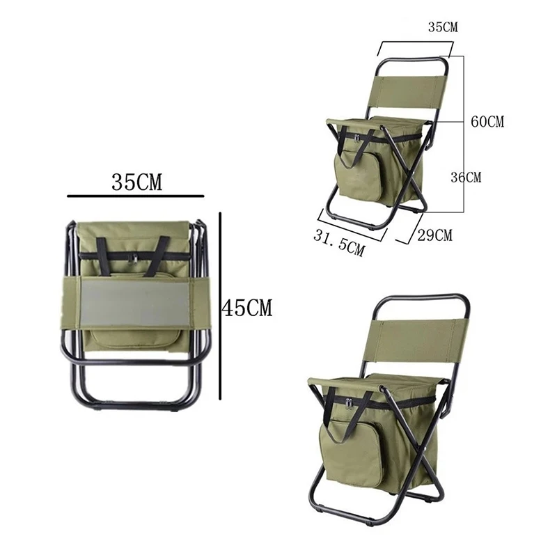 Camping Fishing Stool Cheap Leisure Beach Chair Outdoor Portable Collapsible Seat Comfortable Backpack Folding Cooler Bag Chair