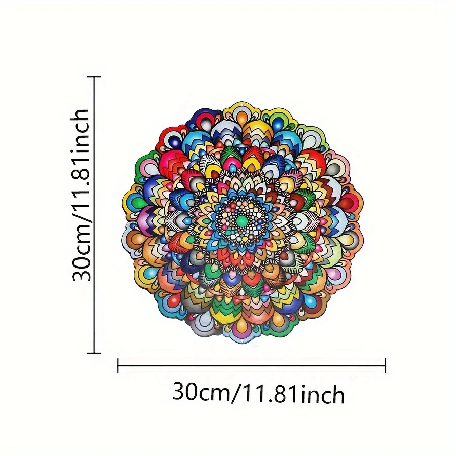 Iron Mandala Pattern Wind Spinner Rotating Bell Pendant 3D Outdoor Garden Home Balcony Decoration