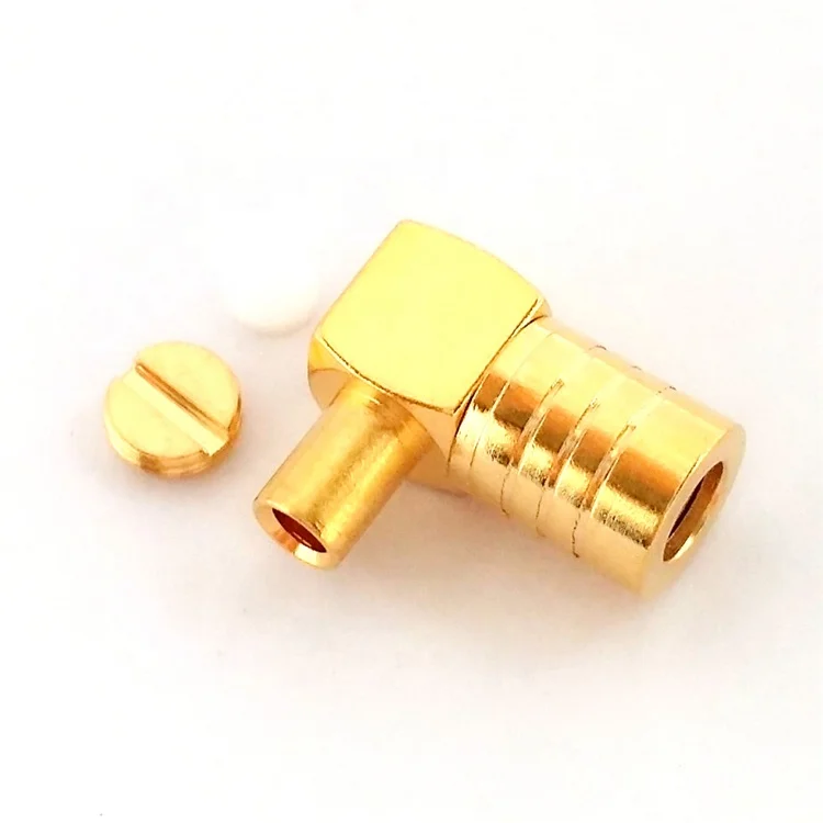 RF coaxial connector SMB female 90 degree soldering 50 ohm mating RG405 SFX-086 cable SMB-B-KW2 copper SMB-KWB2