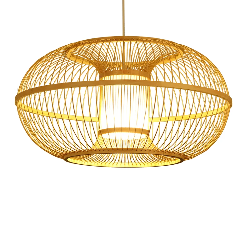 Hot on sale lighting rattan lamp handmade bamboo chandelier retro cafe bar lounge for garden restaurant room