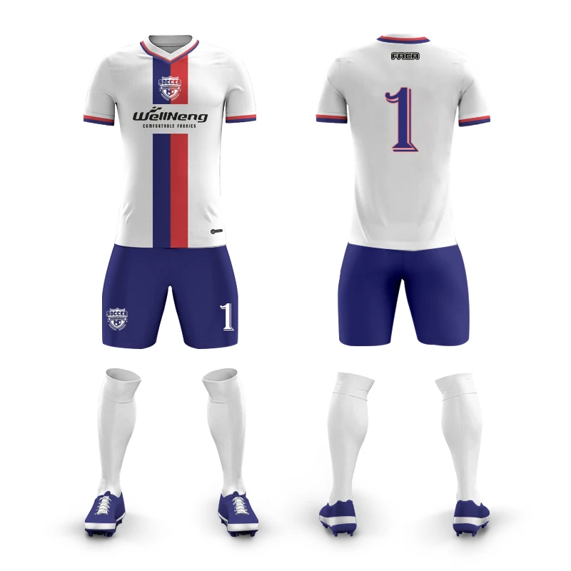 Unisex White Short-Sleeved Soccer Jersey Custom Full Body Digital Printed Football Training Team Uniform for Adults Children