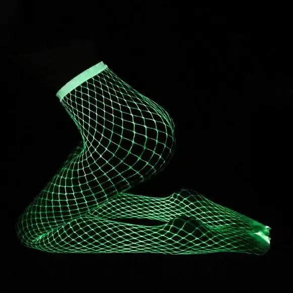 New Glow In The Dark Net Socks Sexy Party Luminous Fishnet Pantyhose Women Stocking Tights