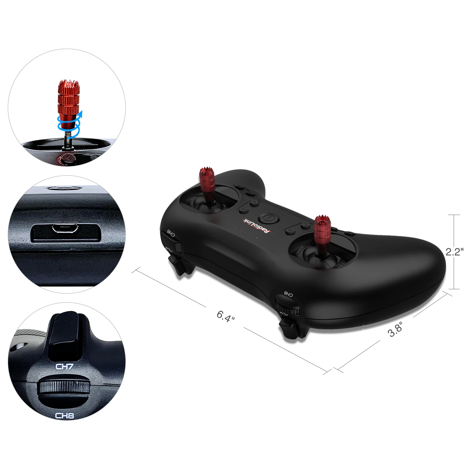 Custom Factory Radiolink T8S 8 Channels 2.4GHz  RC Transmitter for Bait Boat/Glider Airplane/Quadcopter Remote Radio Control Toy