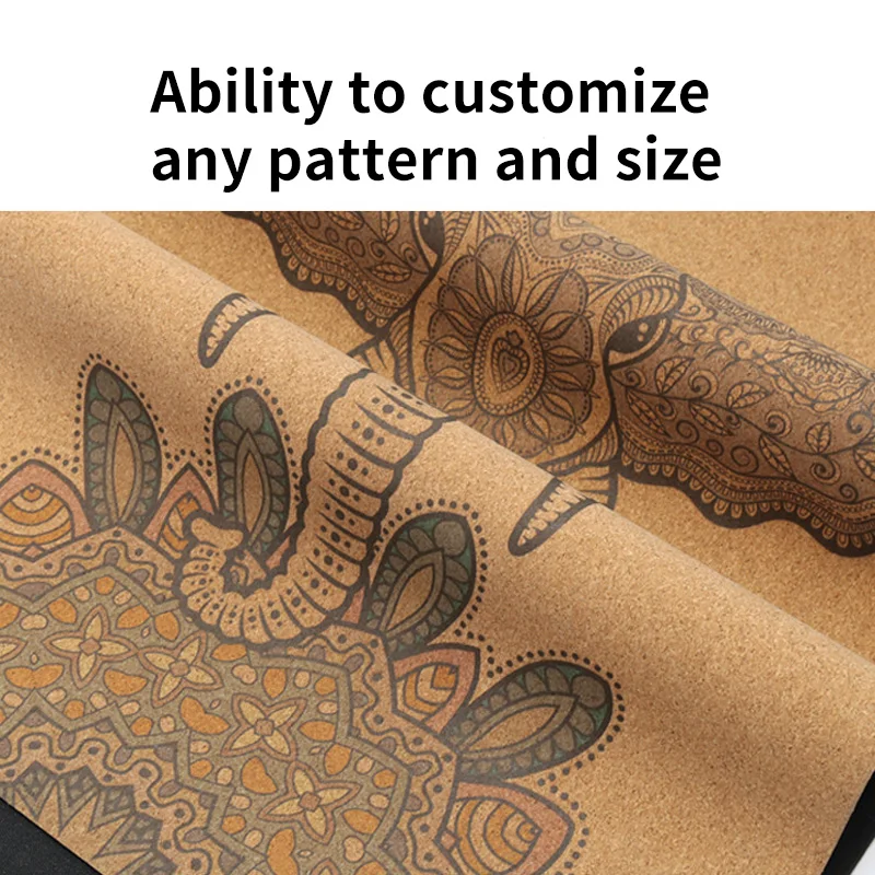 Hot Sale Eco-Friendly Yoga Mat Custom Size Cork Rubber Non-Slip Fitness Gift with Custom Design and Laser Engraving