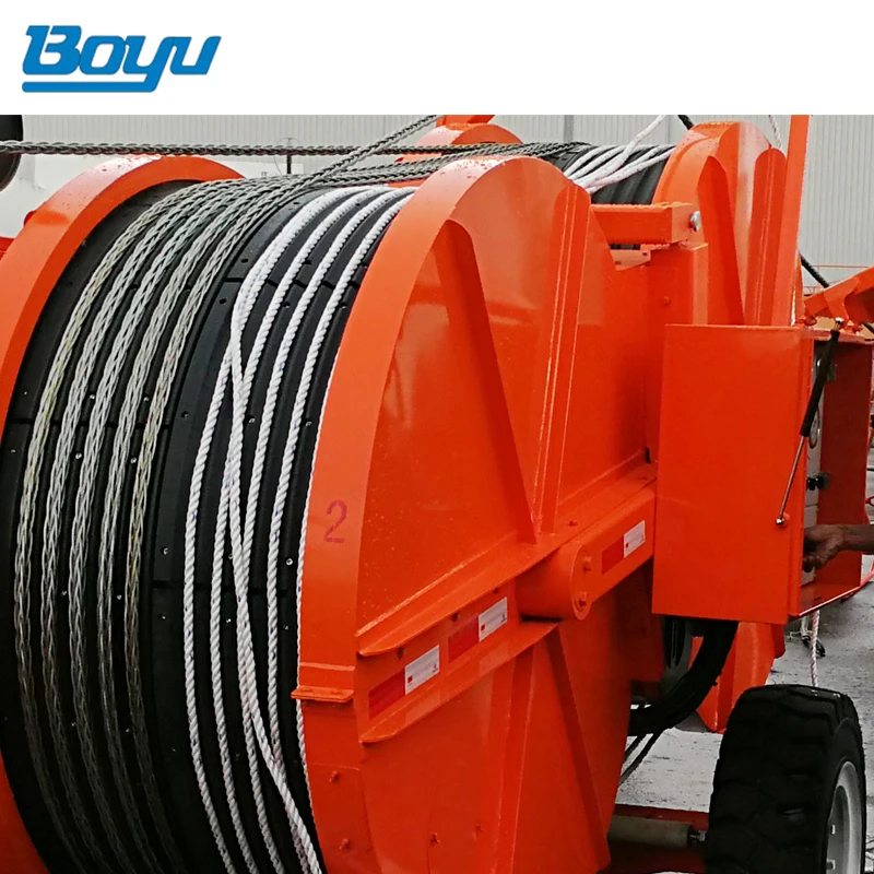 Transmission Line Equipment 2x40kN Hydraulic Tensioner Two Bundle Conductors Stringing Equipment