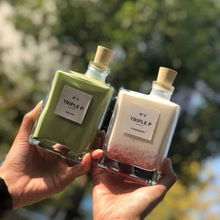 8/16oz Glass Milk Coffee Beverage Drink Bottle Empty Glass Juice Bottles With Lid