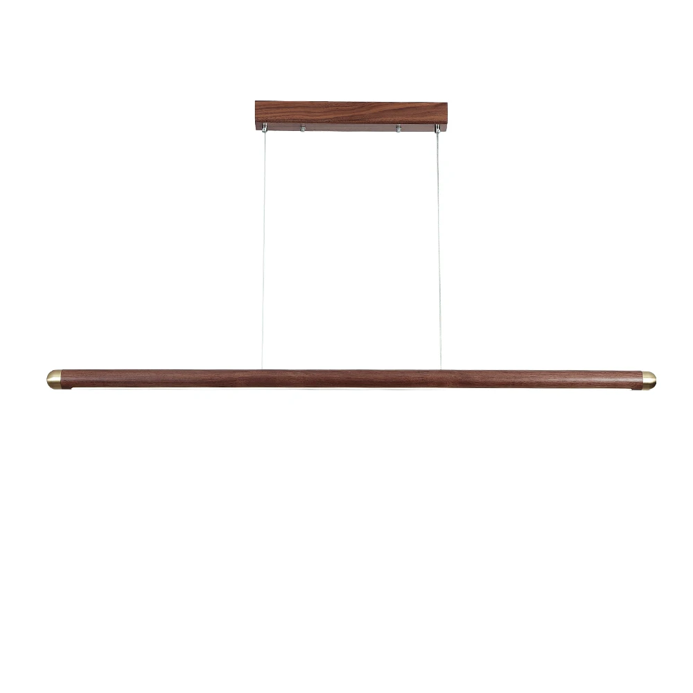 Long Strip Led Wood Chandelier Modern Creative Minimalist Lighting Restaurant Study Office Living Room Dining Room