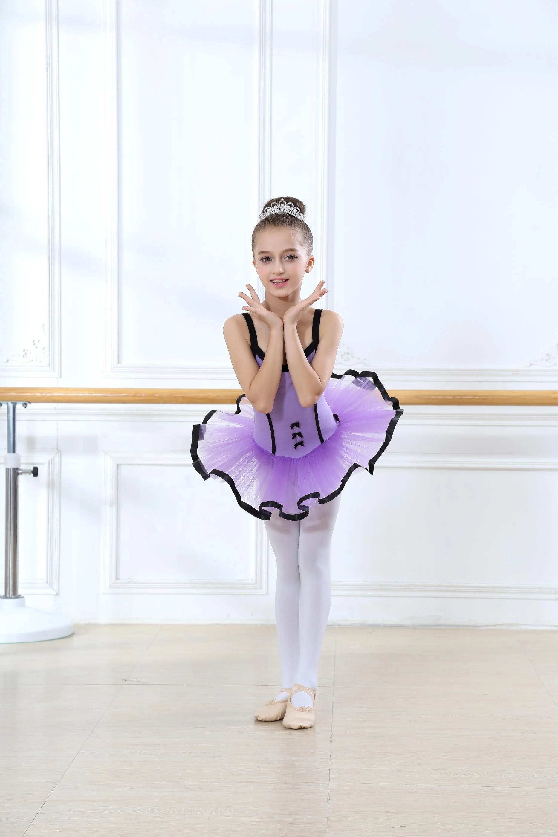 Factory Wholesale Baby girls Organza Short Sleeve Ballet Tutu  Classics Ballet Skirts Performance Wear ballet skirt