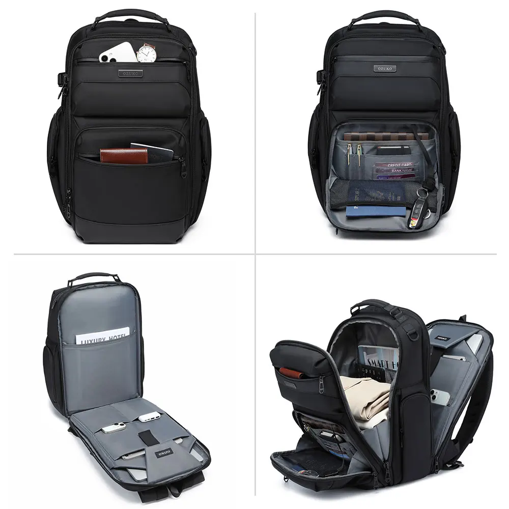 Ozuko 9770 Large Size Travel Laptop Backpack Business Anti Theft Sturdy Backpacks For Men Lightweight Rucksack for Work