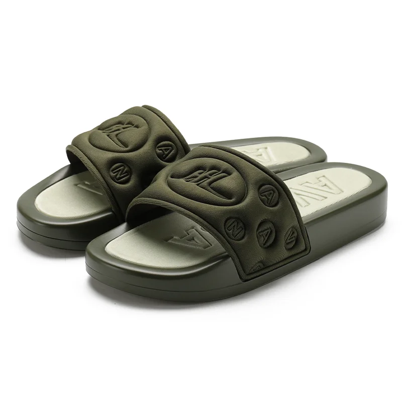 Henghao Oem Odm Low Moq 2 Color Sole Eco-Friendly Non Slip Slipper Unisex Slide Sandals Custom Logo Slides Men Slipper