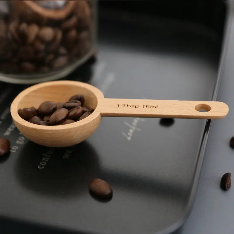 Small wood 15gram scoop black walnut coffee tea measuring 10gram coffee wooden scoop spoon