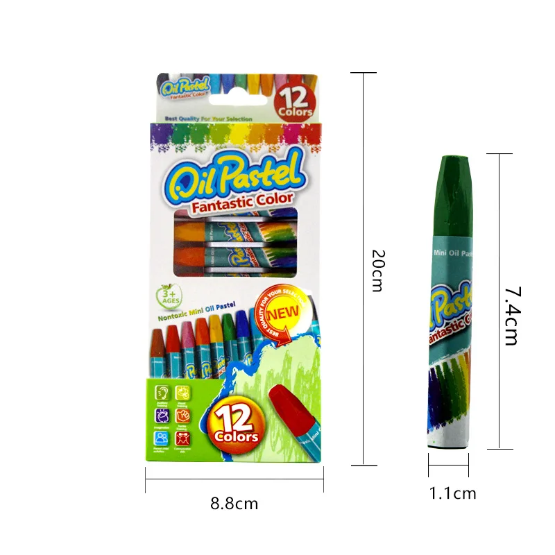 12 18 24 36 pcs Art Drawing Oil Pastel Silky Crayons Set With Custom Logo