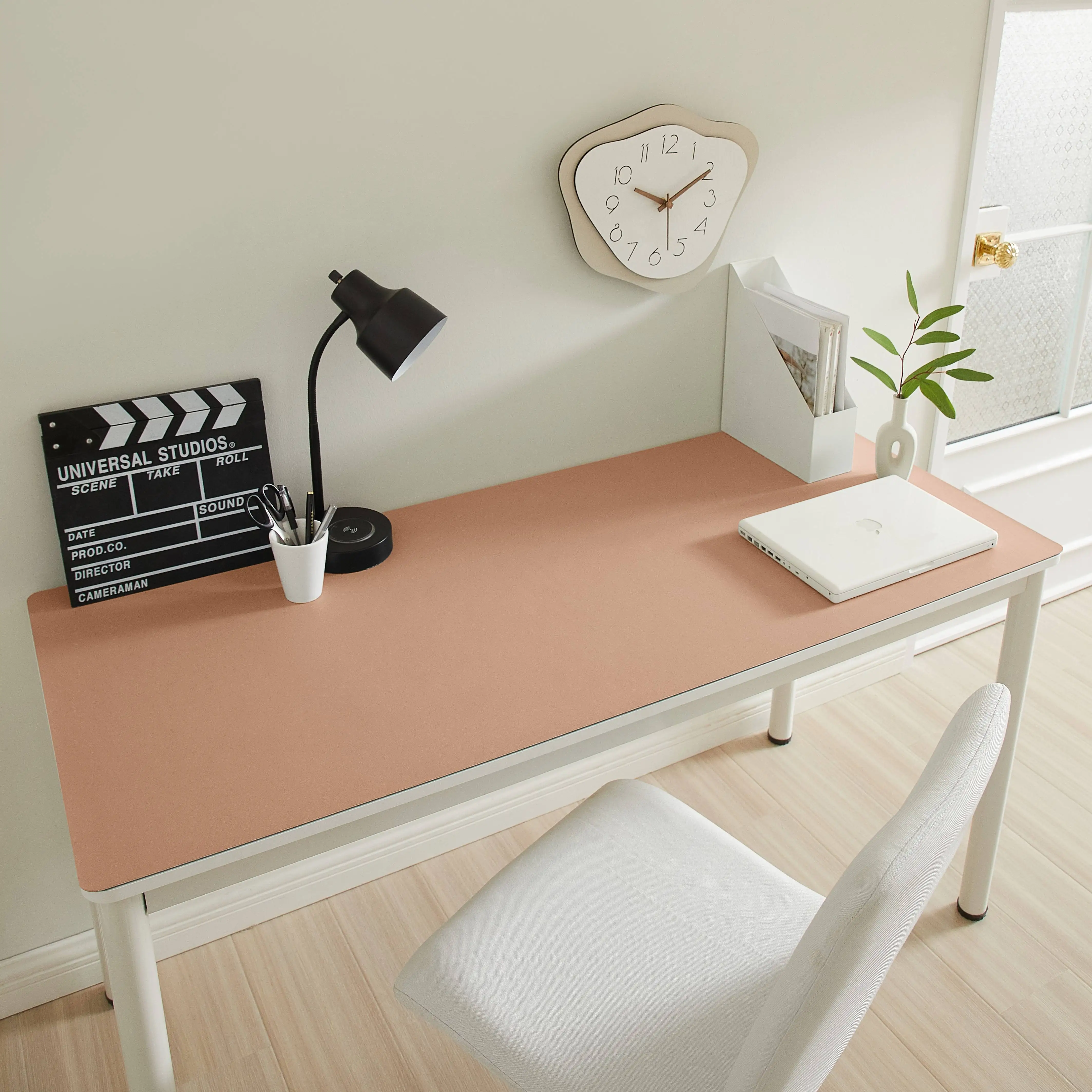 Soft Customization Solid Desk Pad Protector Non-Slip PVC Leather Office Use Waterproof Home Writing Mouse Pad