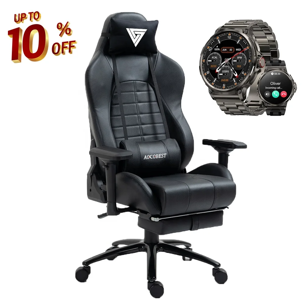 E-Sports Racing Black Gaming Computer Office Home Chairs The Russian Federation Fat Size Big Tall Gaming Chair with Footrest