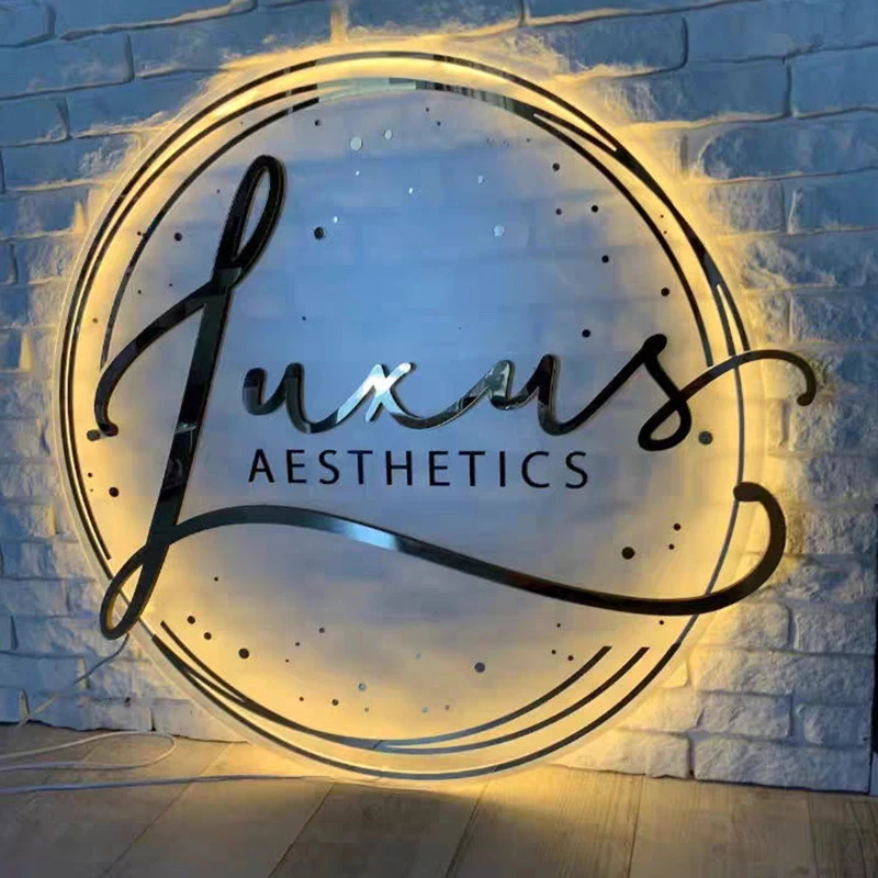 Acrylic 3D Letters Gold Logo Sign Alphabet Led Letter Lights Illuminated Signs